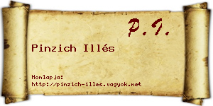 Pinzich Illés névjegykártya